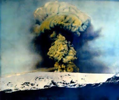 Katla Volcano in Icleand, Erupting in 1918