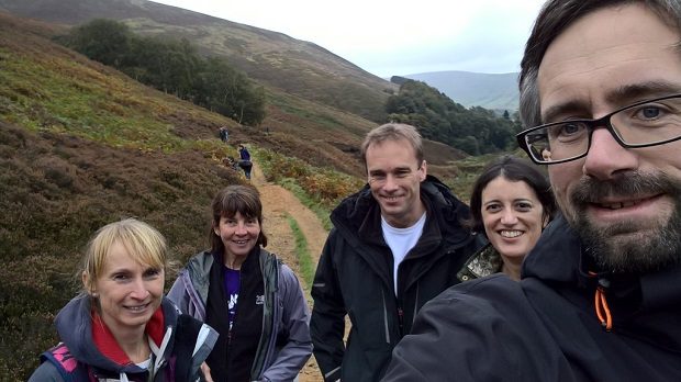 Data team looking for sphagnum moss in Edale