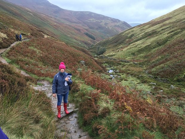 Rachel looking for sphagnum