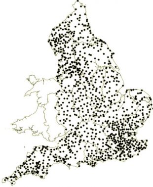 The data comes from about 1000 automatic rain gauges across England