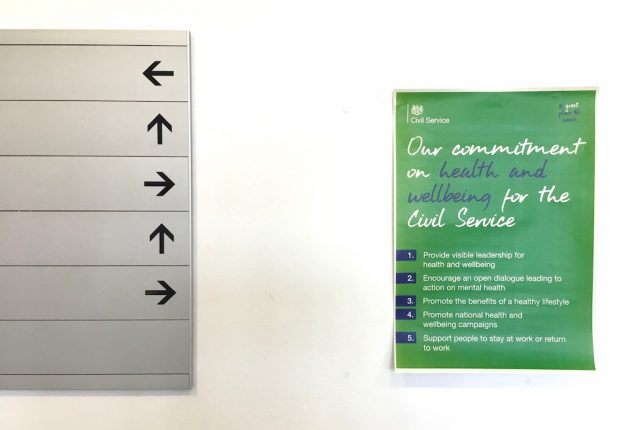 A poster about health and wellbeing in the Civil Service