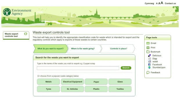 The existing waste export controls tool