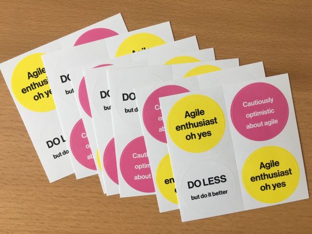 Some of our "agile enthusiasts" stickers