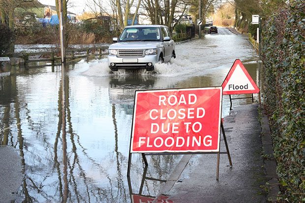 Flood road closed image