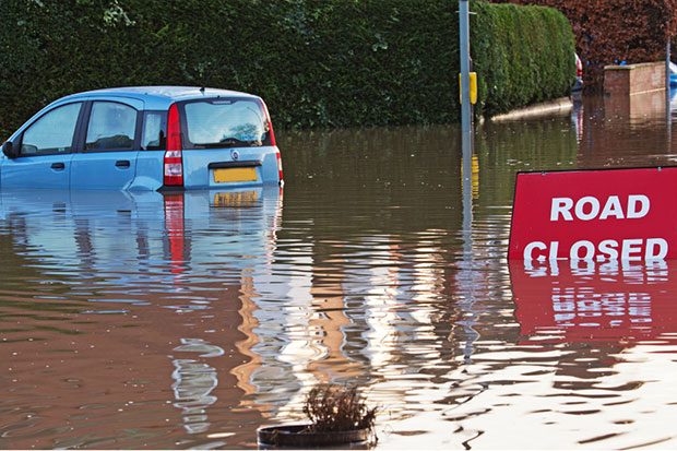 Flood road closed image