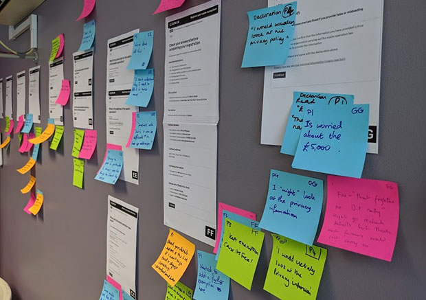  Post it board from user research