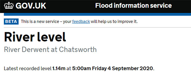 Flood information service screenshot