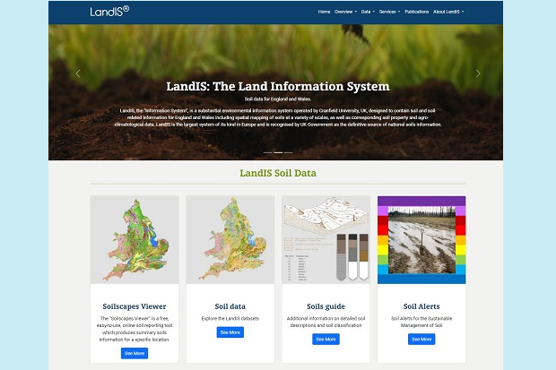 A screenshot of a website with the words ‘Landis: The Land Information Website’